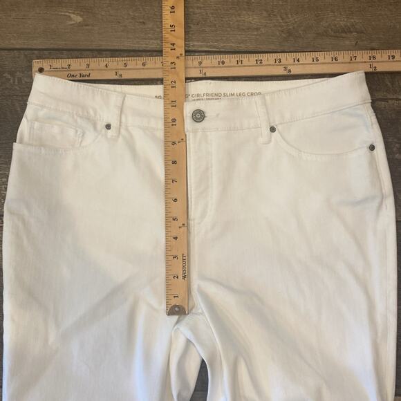 Chico's Women's So Slimming Girlfriend Slim Leg Crop Jean White Size 12 - Picture 7 of 8